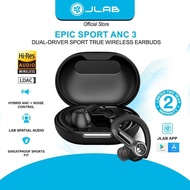 JLab Epic Sport ANC 3 True Wireless Earhook Sport Earbuds Hybrid Dual Drivers ANC IP66 Sweatproof