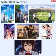 Anime Poster Kimi no Nawa Tenki no Ko Mitsuha Taki Hina Amano Hodaka