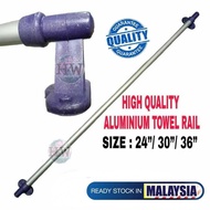 Aluminium Alloy Wall Mounted Single Rail Pole 60cm 75cm 90cm Towel Rack Toilet Bathroom Hanger Rod B