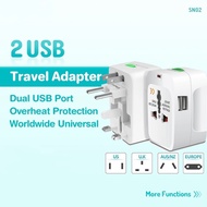 JGD Europe Universal Travel 3 Pin Adapter Plug Converter Adaptor 2 Pin Soket USB charging S