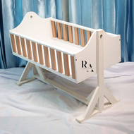 Tempat Tidur Bayi Keranjang Ayunan Bayi Baby Box Kayu Free Bantal Peyang dan Guling Bayi Bed Rail
