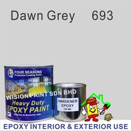 dawn grey 693 1L ( 1 Liter ) Four Seasons / New Epoxy Floor Paint / Heavy Duty Coating - new mici epoxy Finishes
