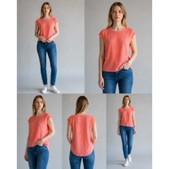 BLOUSE Wanita SHORT-SLEEVEDORANGE B131