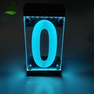 LANFO Solar Powered House Number Sign, IP55 Waterproof Remote Controller RGB Color Address Light, 3D