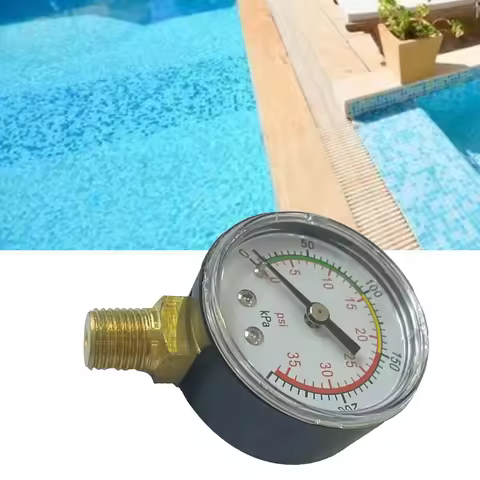 Pressure Gauge for Sand Filters 35 PSI Color Dial Suitable for Pools Hot Tubs and Aquariums Bottom M