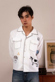 Pickle Projects— Farmhouse crumbs HAND EMBROIDERED L/S SHIRT (ปักด้วยมือ)
