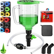20‑Piece Engine Oil Funnel Kit, 1.59QT/1.5L Oil Funnel Set with 12 Adapters, Siphon Hose Pump, Towel