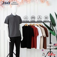 ZEKE A0016 Solid Colour Short Sleeve Polo Shirt 210GM/㎡ Lelaki Klasik Lengan Pendek Baju
