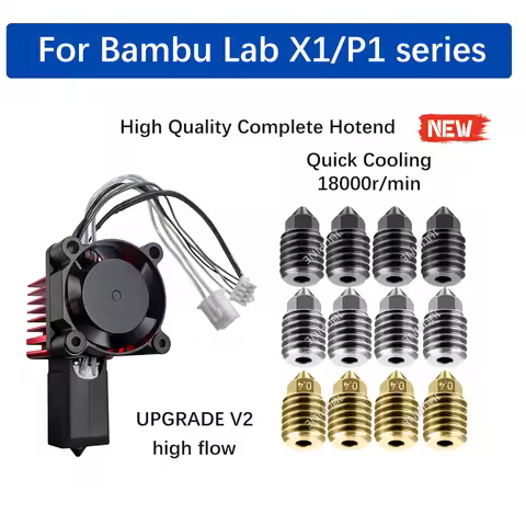 For Bambu Lab P1S Hotend Complete Assembly Upgrade Hardened Steel Extruder Kit For X1 X1C P1P P1S Fa