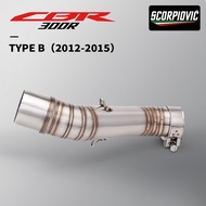 Motorcycle Exhaust Middle Link Pipe For CBR300 CB300R CB300F CBR300R 2012-2024 Connect Tail Pipe 51M