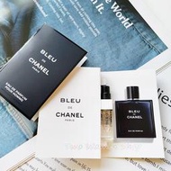 【CHANEL 香奈兒】Bleu de Chanel 藍色男性淡香精 1.5ml 原廠針管香水 噴式 試管香水 體驗試用