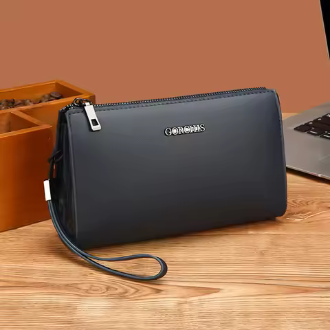 Men's solid color PU leather long wallet card bag Clutch sacoche homme pochette uomo bags for man ba