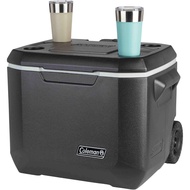 XTREME Coleman 50qt Rolling Cooler with Wheels, Extra-Walled Insulation Keeps Ice up to 5 Days, Port
