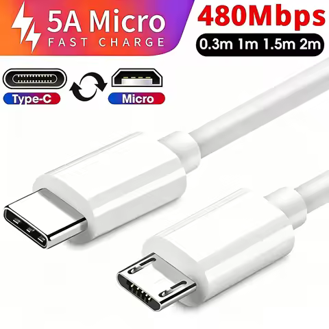 5A USB C To Micro USB Fast Charging Data Cable Type C Male To Micro USB Male Quick Charger Adapter f