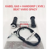 GAS CABLE + HANDGRIP (KVB / KVY) HONDA BEAT SPACY CARBON VARIO 110 TECHNO VARIO OLD HIGH QUALITY