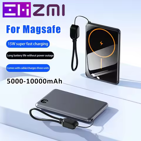 ZMI 10000mah Mini Wireless Power Bank Pd 15W Fast Charging Magnetic Portable Auxiliary Battery Pack 