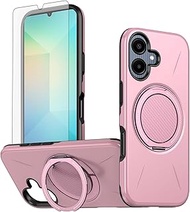 Asuwish Phone Case for Samsung Galaxy A06/A07 Magnetic Cell Cover with Tempered Glass Screen Protect