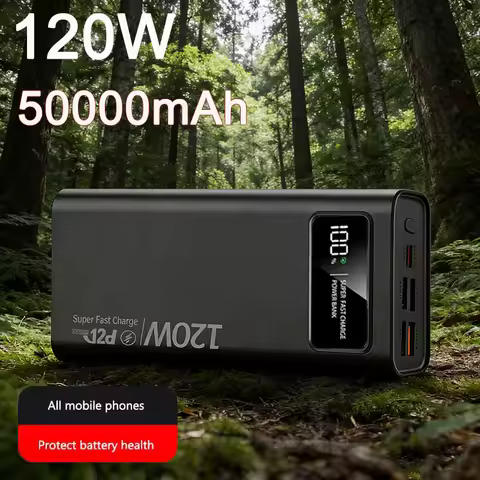 50000mAh 120W Super Fast Charging Power Bank Battery High Capacity Digital Display 120W Power Bank F