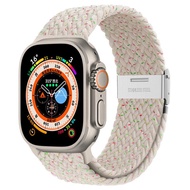 สายแบบ Braided Solo Loop สำหรับ Apple Watch 49 มม. 45 มม. 41 มม. 44 มม. 40 มม. 42 มม. 38 มม. iWatch สายไนลอนแถบยืดหยุ่นสายรัดข้อมือแบบยืดสำหรับ Apple Watch Ultra Series 8 7 SE2 SE 6 5 4 3 2 1