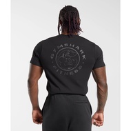 New  GYMSHARK Men's Loose Shark Print Fitness Pure Cotton Short sleeved T-shirt LEGACY T-SHIRT