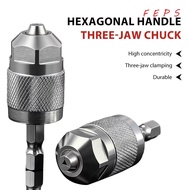 FEPS Drill Chuck Adapter, 1.5-6.5mm 1/4 Inch Quick Change Chuck,  Hexagonal Handle Self-Tightening H