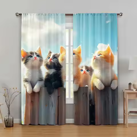 2pc, Window Drapes (20.67x45.67in,29.53x65.35in,29.53x102.36in,41.34x90.55in,51.18x82.68in) HD Digit