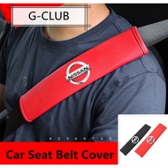 Nissan Car Seat Belt Cover Leather Car Safety Belt Auto Shoulder Protector Strap Pad Cushion Cover Universal For Nissan Navara X-Trail X-Gear Grand Livina Almera Teana
