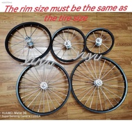 Spot goods◑❧Size 12,14,16,18,20  rim set for BMX KIDS FOLDING bike double thread rear hub steel