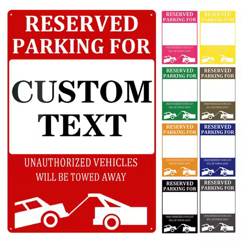 Custom Reserved Parking Sign,Rust-Free Aluminum Metal,Customized Road Sign with Your Text for Home O