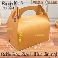 [Contents 10] KRAFT L Carrying Box Size 18x10x8.5 cm Gable Box Hampers Gift Box Chocolate Cake Bread