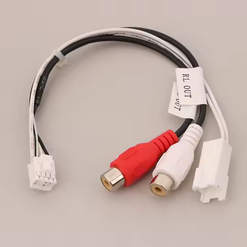 8P RCA RR RL Audio Output Male\Female Plug Cable Android Car Radio Multimedia Universal TS10 TS18 85