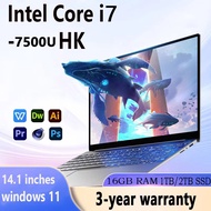 【3-year warranty】2025 New Portable Windows 11 i7 Laptop Computer PC Intel Core i7-7500U 14.1" Notebo