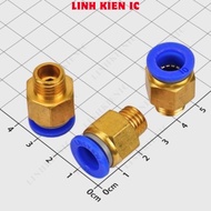 [3 Pieces]- PC10-M12-1.5 Pneumatic Pipe Connector 10mm External Thread 12mm Pitch 1.5mm Linhkien IC