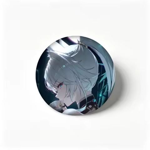 Anime Tinplate Badge 32/44/58mm Handmade Creative Brooch Pin, Feixiao Fox Girl Lapel Pin, Clothing G