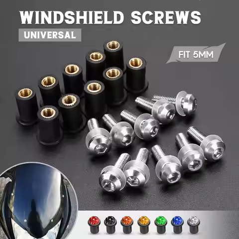10pcs M5 Windshield Nuts Windscreen Fairing Screw Bolts FOR BMW C400GT C400X C600SPORT C650 C650GT C