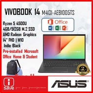 Asus VivoBook 14 M413I-AEB1005TS 14'' FHD Laptop Indie BLACK ( Ryzen 5 4500U, 4GB, 512GB SSD, ATI, W10, HS )