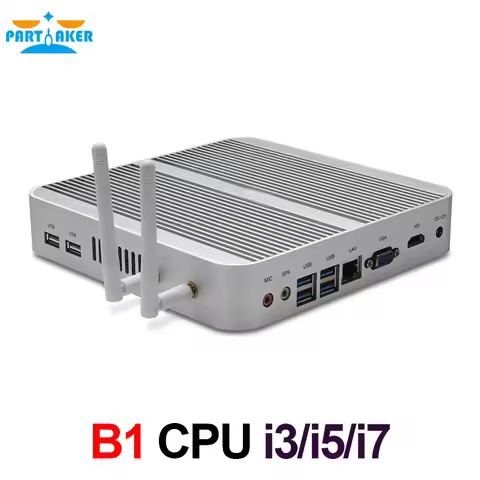 Partaker B1 Fanless Mini Desktop Computer Mini PC with Intel i3 4005U/i5 4200U/5200U/i7 4500U HD Por