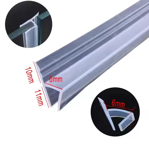 2m Bathroom Glass Door Seal Strip 6mm 8mm 10mm 12mm Silicon Rubber Seal Gap Waterproof Strips Fit Gl