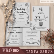 (50 PCS) PRO 068 Lipat 2 Plus Sabuk - Cetak Undangan Greyscale/Hitam Putih Variasi Sabuk Harga Murah