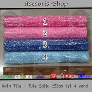 [ PER 1 ROLL ] Snow Tile Fabric | Snow Tulle Fabric 4 Yards | Snow Pattern Tile Fabric | Snow Bucket