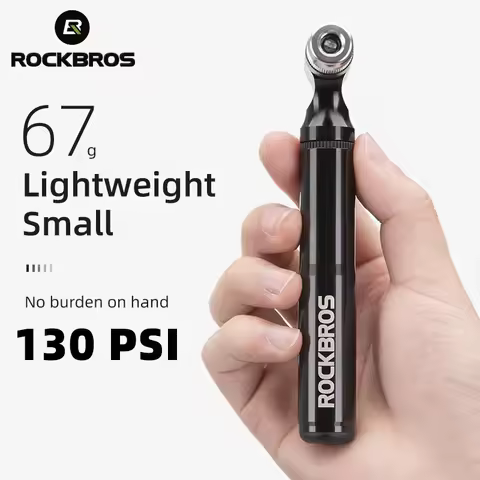 ROCKBROS Bicycle Pump130PSI Air Pump Aluminum Alloy Portable Drop-proof Bike Ultralight Hand Pump MT