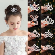 WOOWOOZ Crown Tiara Kids Girl Birthday Crown Comb Clip Princess Cute Rhinestone Hairpin Crown for Ki