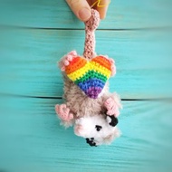 Rainbow Opossum, possum plush, car hanging, car ornament