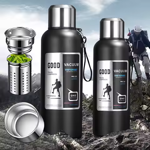 1000ML Stainless Steel Thermos Bottle Keep Cold and Hot Insulated Cup Sport Thermal Water Bottle Out
