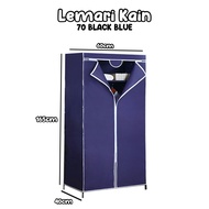 lemari pakaian portable lemari portable lemari baju 2 sisi lemari kain + gantungan baju resleting