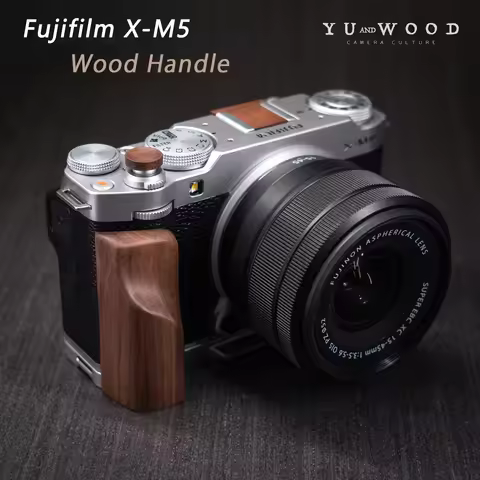 Handmade Wooden Camera Hand Grip L Plate Quick Release Holder For Fujifilm xm5 Fuji X-M5