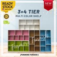 DIY 3+4 Tier High Quality Multipurpose Colorful Rack Book Shelf / Rak Buku / Kabinet Buku