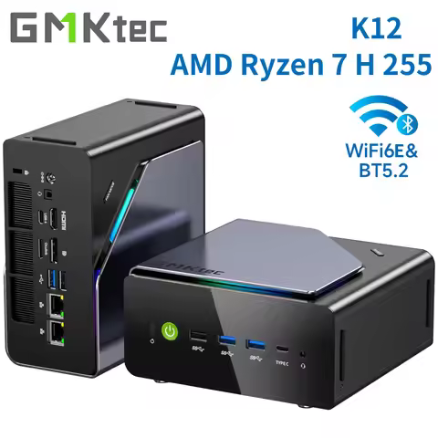 GMKtec K12 Gaming Mini PC AMD Ryzen 7 H 255(Upgraded 8745HS) Desktop Mini Computers Radeon 780M WiFi