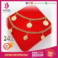 MFS Desire Emas 24K Emas Korea Gelang Tangan Duit Syiling Dewasa/Budak