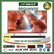DEVANT 55Quhv05 55 Inch Ultra HD (Uhd) 4K Quantum Smart TV - Netflix, Youtube And FREE Wall Bracket